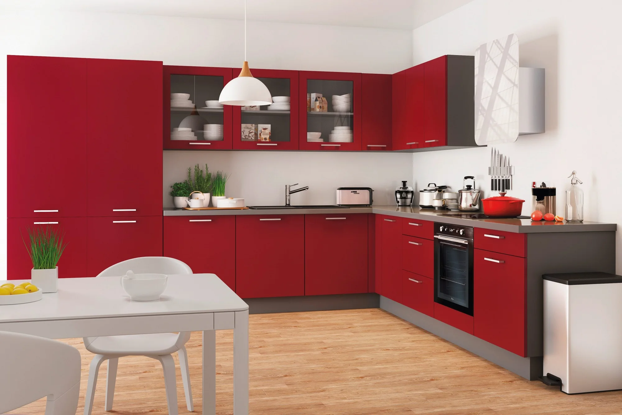 Hot Sale High Gloss Kitchen Cabinet With 3d Temper Glass Door