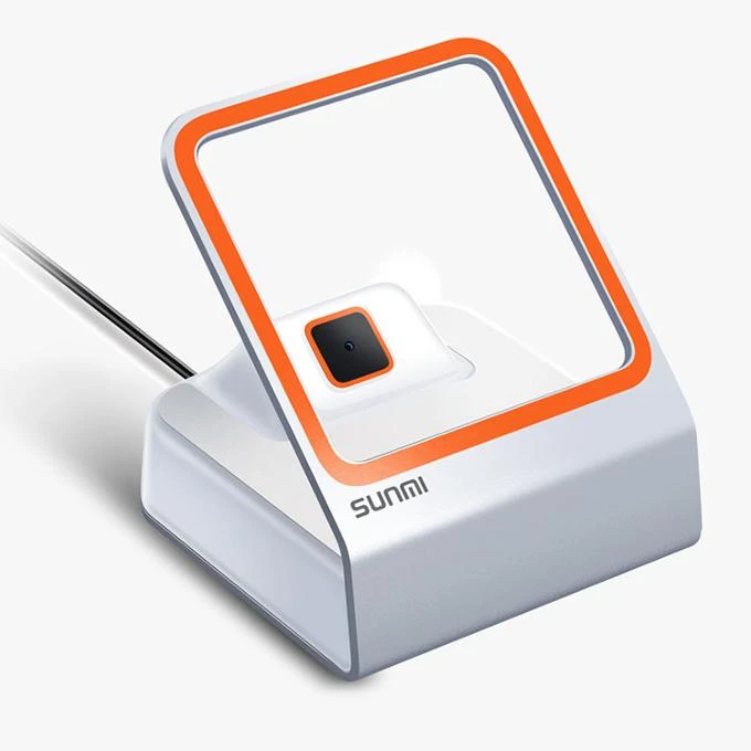 

Portable Desktop Smart Android Sunmi Bar Code Scanner Flashbox 1D/2D Scanner, White