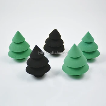 New Design Xmas Christmas Tree Makeup Sponge /wholesale Makeup Sponge , Buy Xmas Tree Makeup Sponge,Christmas Tree Shape Sponge,Sponge With Xmas Tree