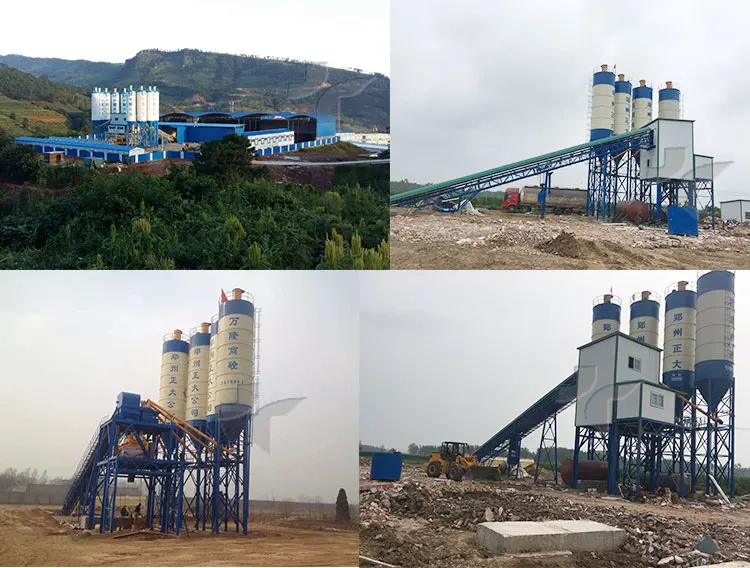 Hzs90 Fixed Precast Belt Conveyor Wet Mix Concrete Batching Plant Germany