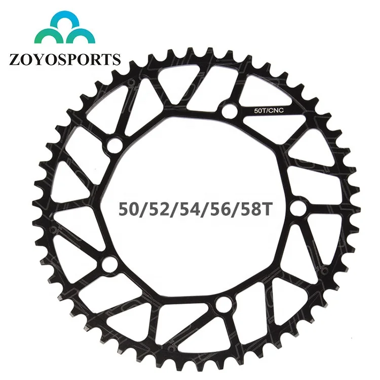 

Single Speed 130BCD Folding Bike Crankset BMX Chainwheel 50/52/54/56/58T AL7075 Bicycle Chain Wheel 170mm Crank Chain Ring, Black