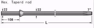 Top Hammer Drilling Tools- Tapered Steel Drill Rod ( 7,11 degree, 600-8000mm)