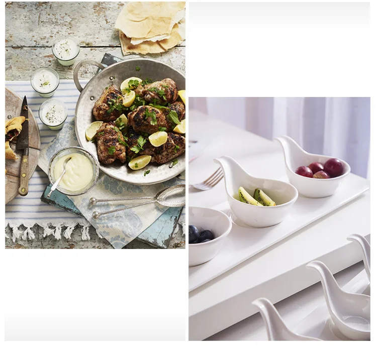 Buffet Small Sauce Dish Ceramic Decorative Serving Spoons Dipping Spoons