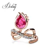 Destiny Jewellery fashion women jewelry wholesale pink rose flower ring made with crystals from swarovski