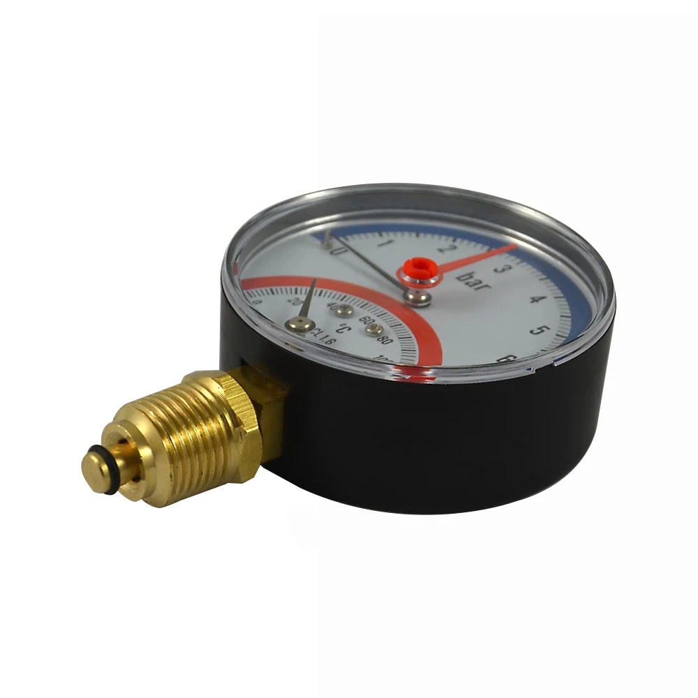 80mm Lower Or Back Connection Temperature Pressure Gauge Thermo