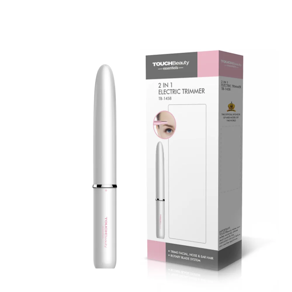 

High quality 2 in 1 electric eyebrow nose trimmer, White pink