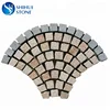 cheap price granite fan shaped paving stone,interlocking grey tumbled granite driveway paving stone,cobble cube