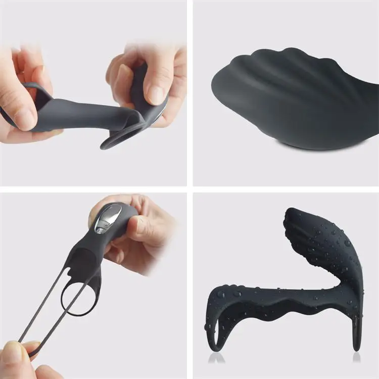 
best selling remote control 12 speed sex toys men penis vibrating cock ring with clitoral stimulator 