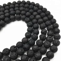 

Wholesale 4mm 6mm 8mm 10mm 12mm Black Lava Rock Natural Round Volcanic Gemstone Stone loose beads