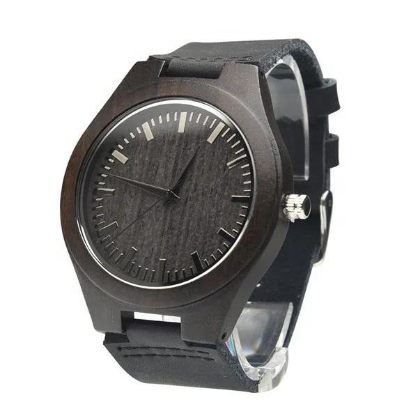 

Uhren herren erkek saat wholesale oem custom black wood watch, Black sandawood