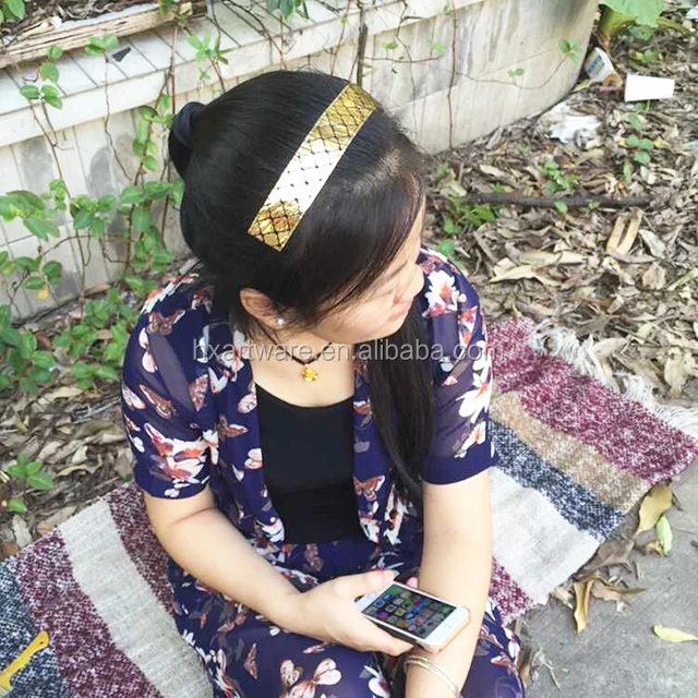 Beauty sticker temporary gold and silver metallic hair tattoo sticker custom tattoo