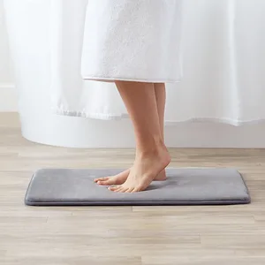 Image of Microfiber bathroom rug memory foam comfort bath mat