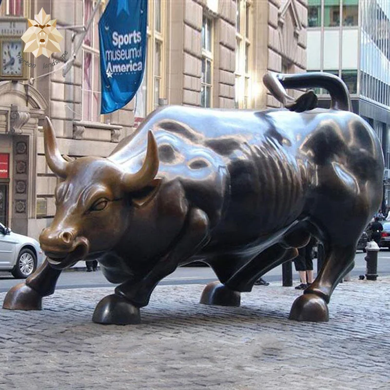 Outdoor Decoration Fiberglass Bull Life Size Animal Statue Ntrs007li