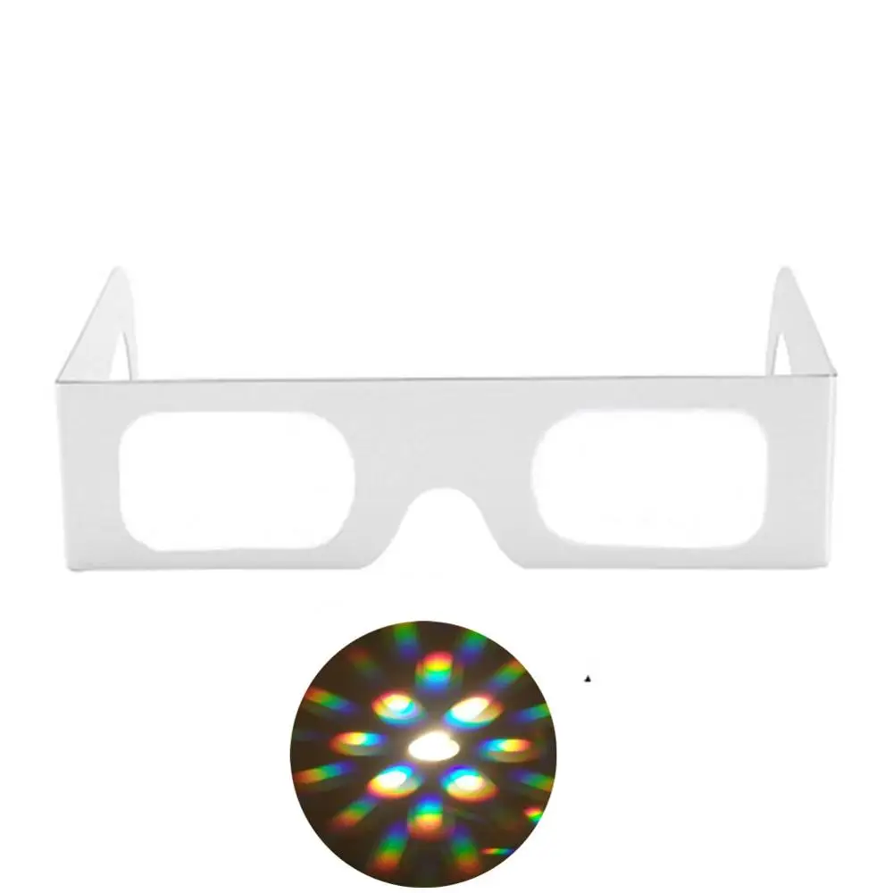Wholesale Custom 3D Diffraction Grating Glasses with 13500 Lines/Spiral Lens,Paper 3D Rave Prisms Glasses for Fireworks&Raves