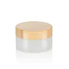 cosmetics-packaging 15g 50g 100g clear frosted bamboo glass cream cosmetic jar with PP inner nature bamboo lid