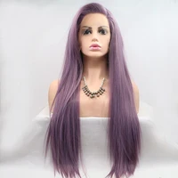 

Fantasy Beauty Straight Purple Synthetic Lace Front Wig Lavender Heat Resistant Fiber Hair Wigs For Women