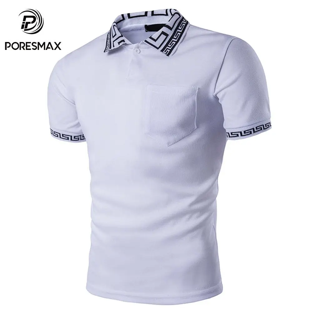 

2019 Summer Hot Men polo shirt Cotton Solid Slim Fit Short Sleeve Men polo Shirts