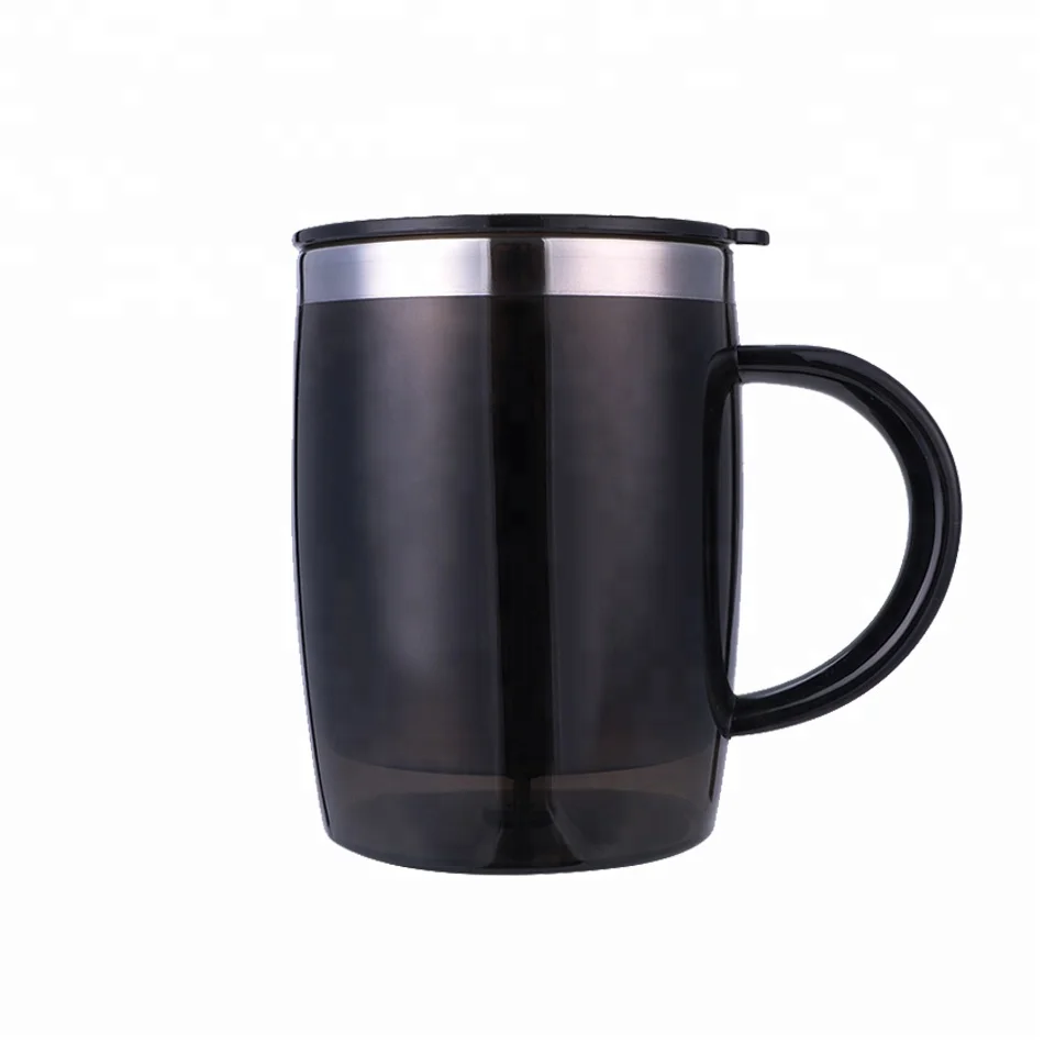 

Wholesale Cafe Drinking Mug inner stainless outer plastic coffee mug with customized logo, Customers' requirement