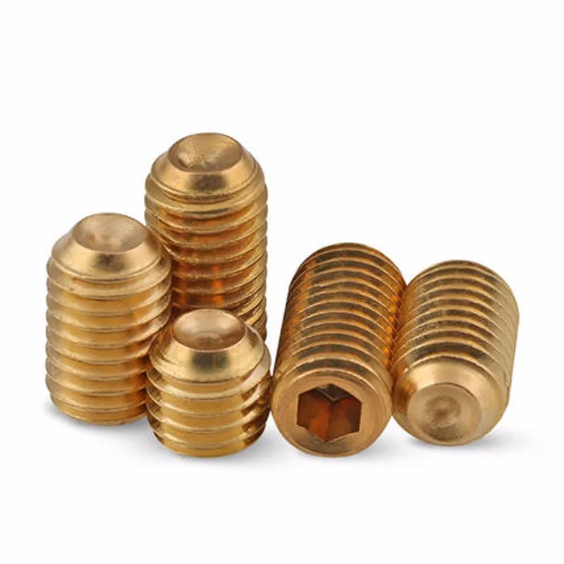 M8 M12 Tin Plated Brass Flat Point Set Screw - Buy Brass Set Screw ...