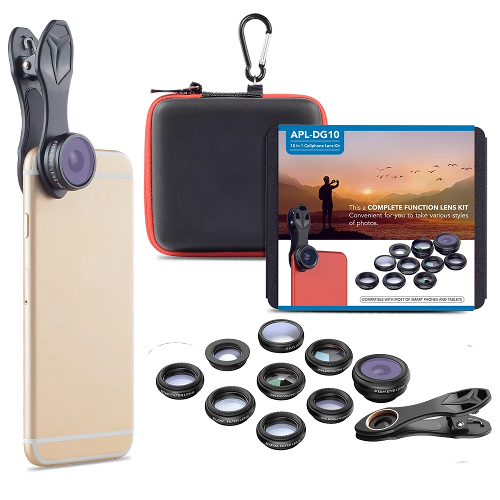 

Professional Manufacturer 10 in 1 Extra Camera for Cell Phone Camera Lens Kit, Black