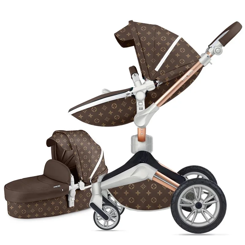 

NEW HOT MOM PU LEATHER STROLLER New color brown star, White/black /brown