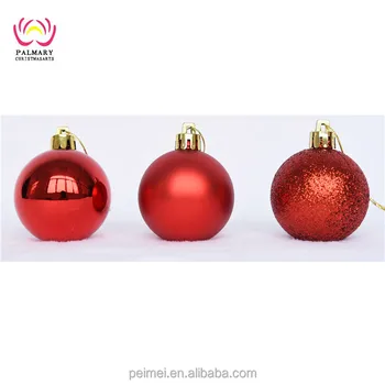 red plastic christmas ball ornaments