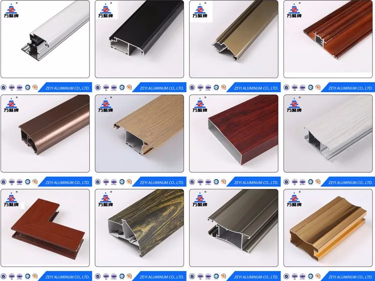 Aluminum 6063 profiles section for windows and doors