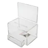 Small Acrylic Donation Box with Business Card Holder Plastic Donation Box with Lock Custom Ballot Box with Sign Holder