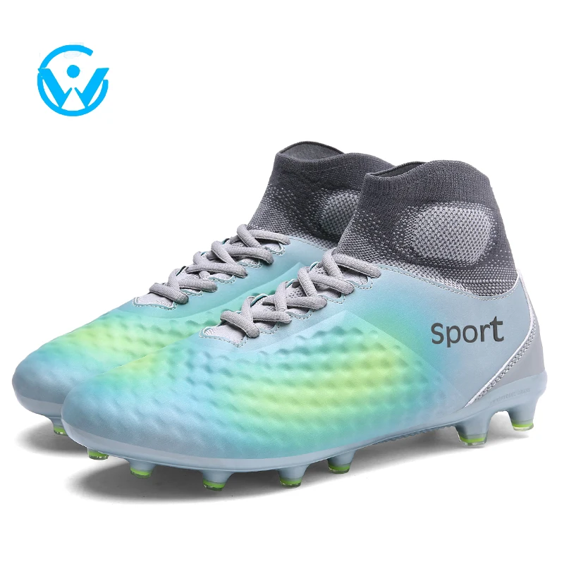 

Wholesale Stock size  High Ankle Top Custom Soccer Shoes Cleats Football Trainers Sports Athletic Boots