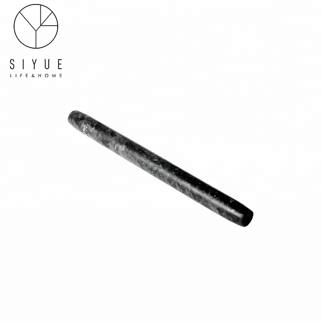 

marble smooth surface kitchen baking hand burnishing rolling pin, Black;white;gray