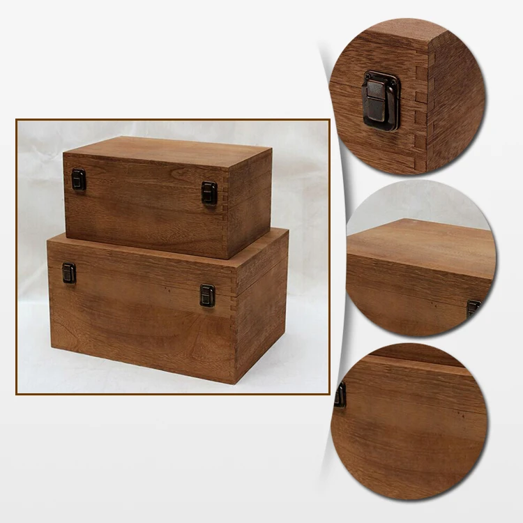 Large Wooden Treasure Chest Keepsake Storage Gift Box With Hinged Lid