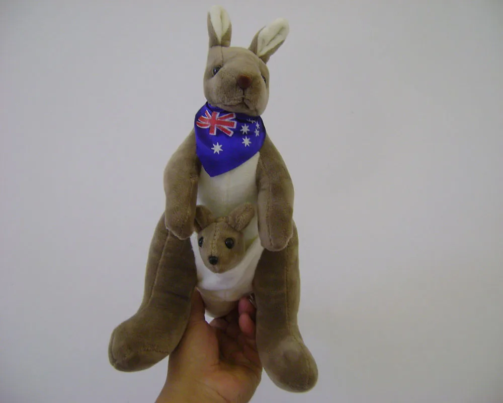stuffed kangaroo with baby in pouch