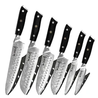 

Yangjiang Qing Full Tang G10 Handle Japanese 73 Layer Damascus Steel 6pcs Kitchen Knife Chef VG10 Damascus Knife Set With Sheath