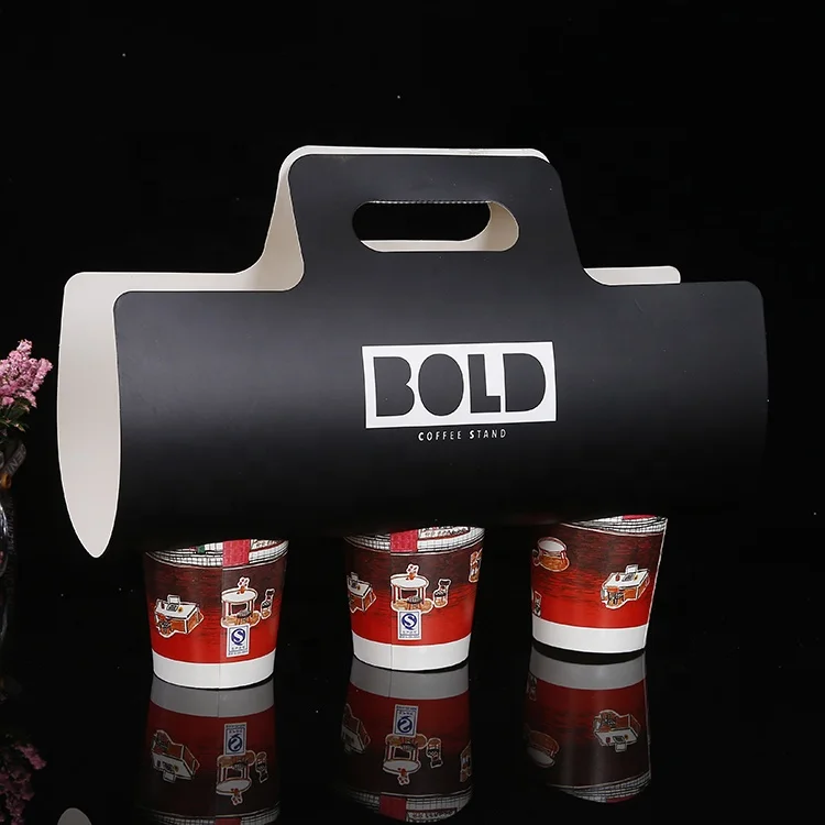 
3 cup carrier,takeaway coffee cup holder,paper cup carrier 