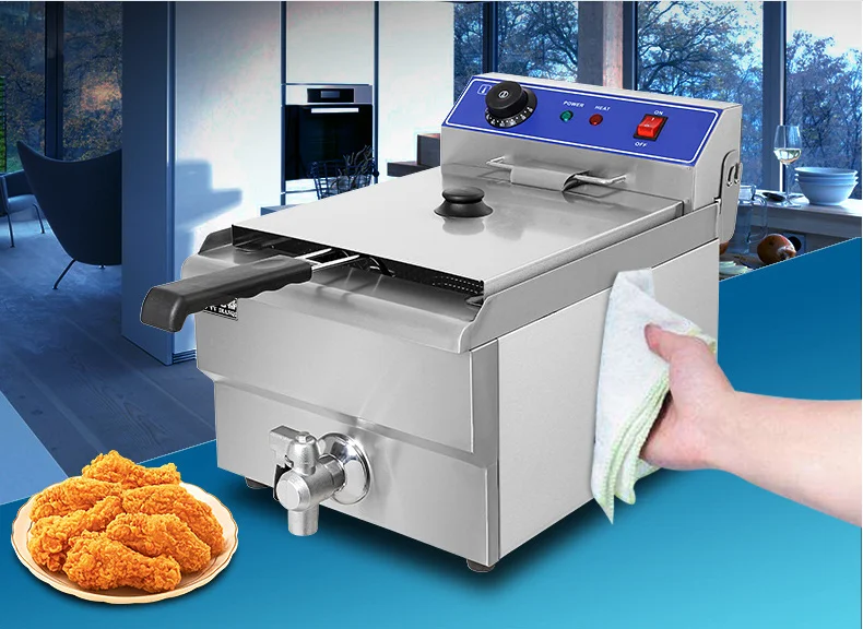 Stainless steel low wattage commercial electric deep fryer 10L for