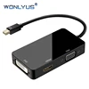 3-in-1 Mini DisplayPort 1.2V to DVI VGA HDMI TV HDTV Adapter Converter HDMI Full 4k X 2k Resolution