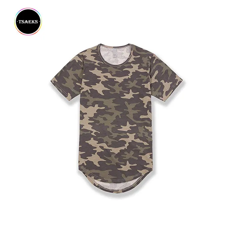 

Men's streetwear camouflage printing polyester cotton blend t-shirt