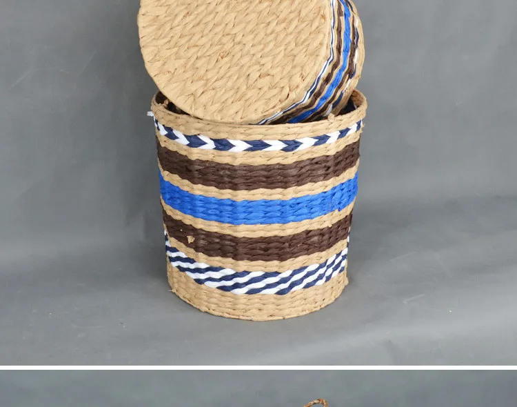 Woven Handcraft Paper Rope Laundry Hamper Storage Basket