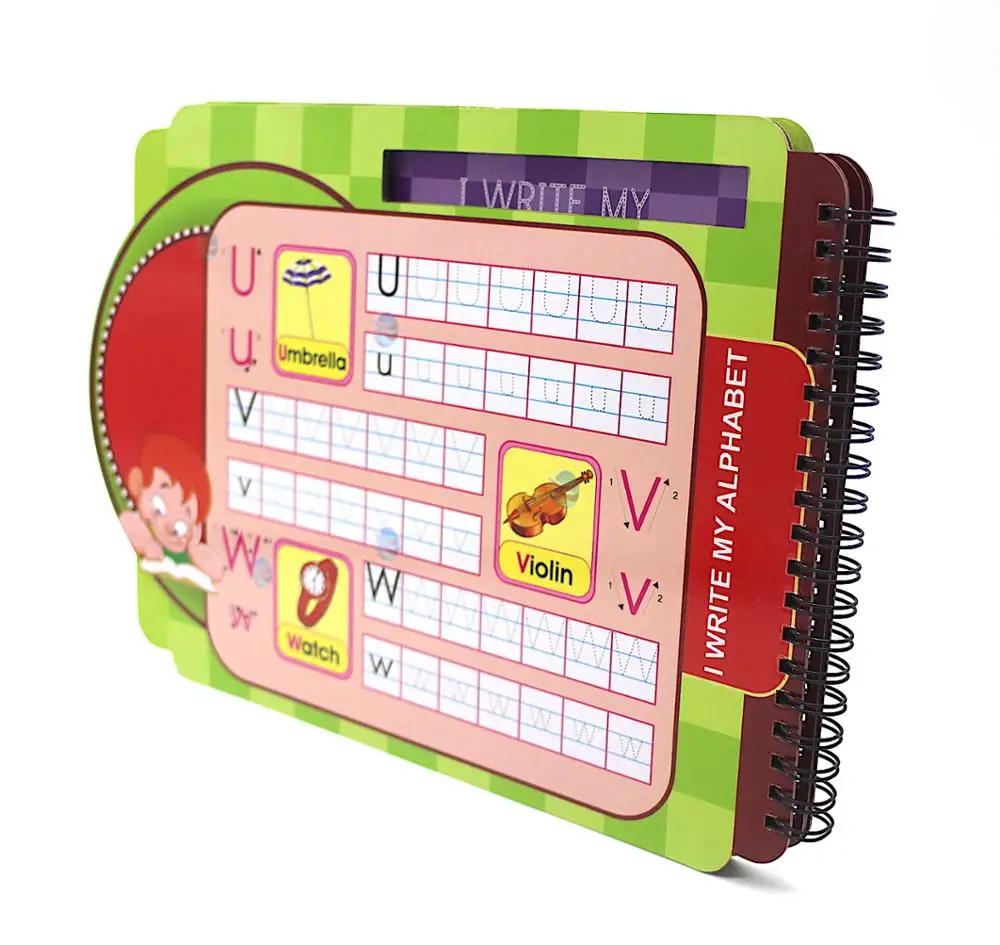 
Small Size Write and wipe writing english alphabet book printing 