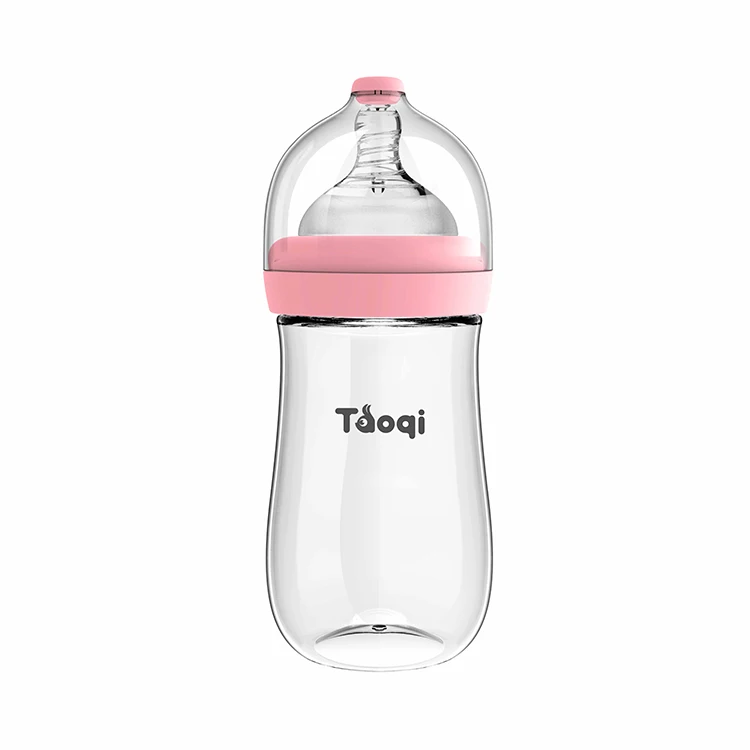 taoqi new baby wide neck Unique Cap animal Design 8OZ Baby Feeding Bottle