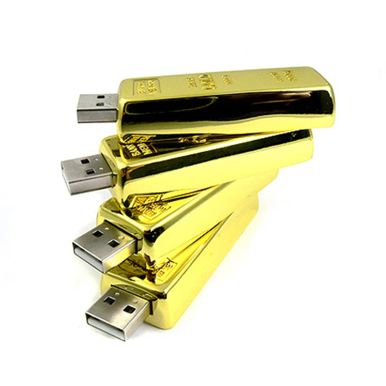 
4G 8G 16G 32GB Metal Gold Bar USB 2.0 Memory Stick Flash Drives Thumb Pen Drive 