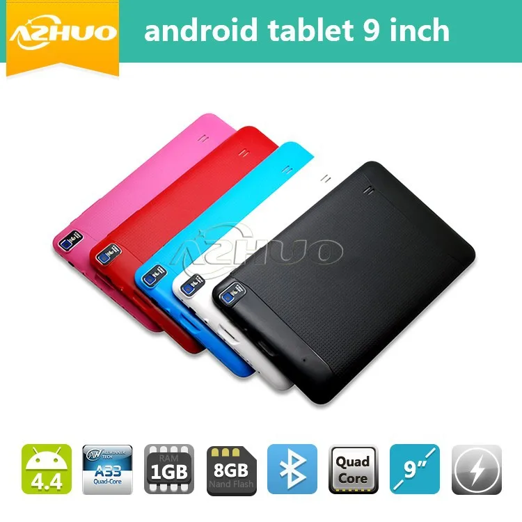 

bulk wholesale quad core 9 inch 512M 8G android tablet 9 inch, Black;white;pink;blue;red