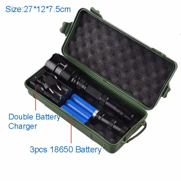 3000 Lumen 5 Modes 3 XML-T6 Rechargeable Battery Tactical Flashlight