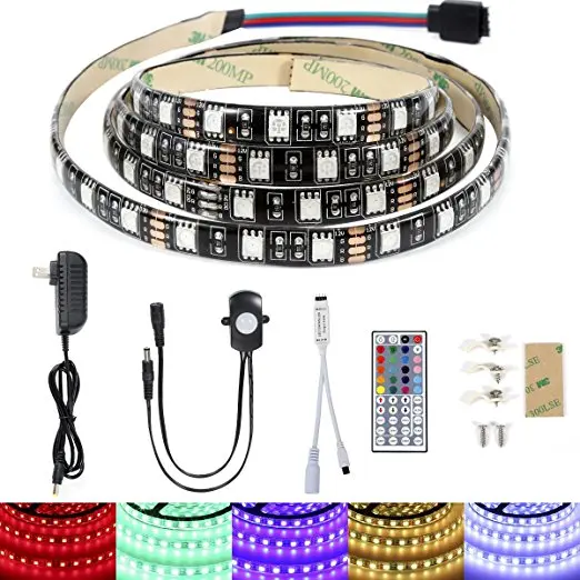 Light LED Bed light Kit,RGB PIR Motion Activated LED Strip Sensor Night Light with Automatic Shut Off Timer For Bedroom