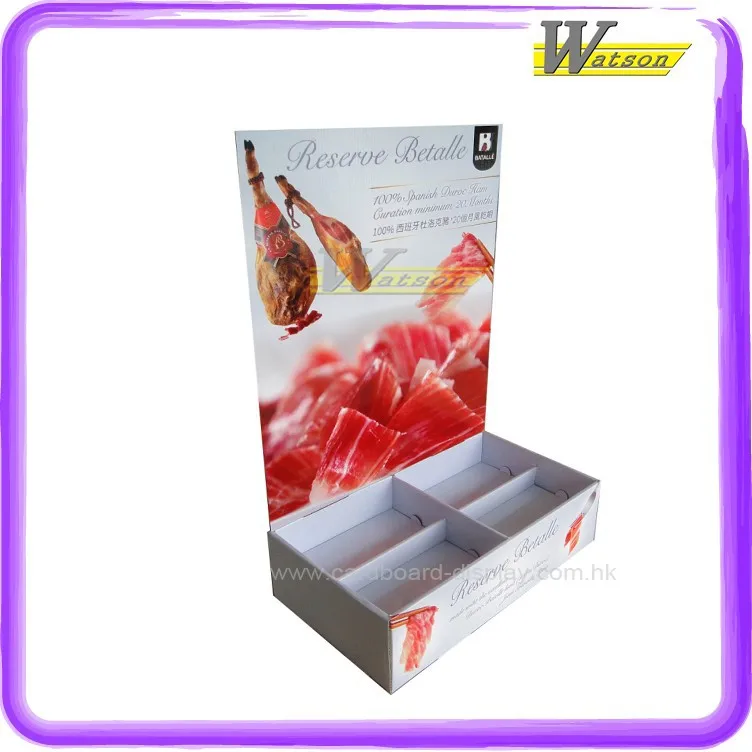 
supermarket pork ham promo counter top cardboard display box 