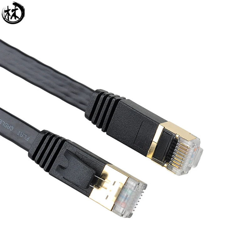 Fast Speed Sftp Cat7 Patch Cord Bare Copper Network Cable Pure Lan Cable Flat Wire