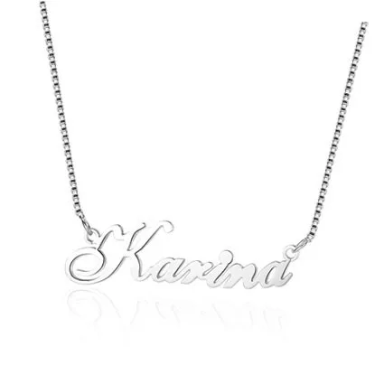 925 Sterling Silver Personalized Custom Name Plate Necklace Buy