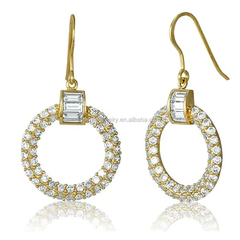 Gold And Silver Fake Diamond Hoop Earrings 925 Sterling Gold And Silver Fake Diamond Hoop Earrings 925 Sterling