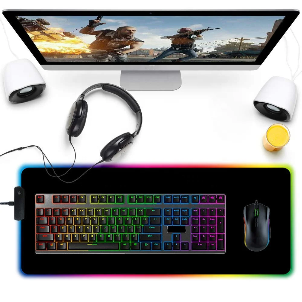 

Wear Resistance Electronic RGB Rubber Gaming Mouse Pad LED Table Mousepad