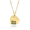 personalized Names Necklace with Crystal Monogram,engraved with Gold plated or Silver stainless steel,Gift for her